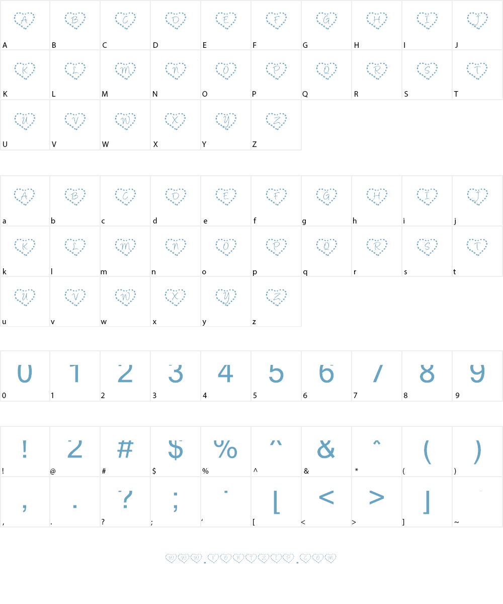 KR Heart of Flowers Font Character